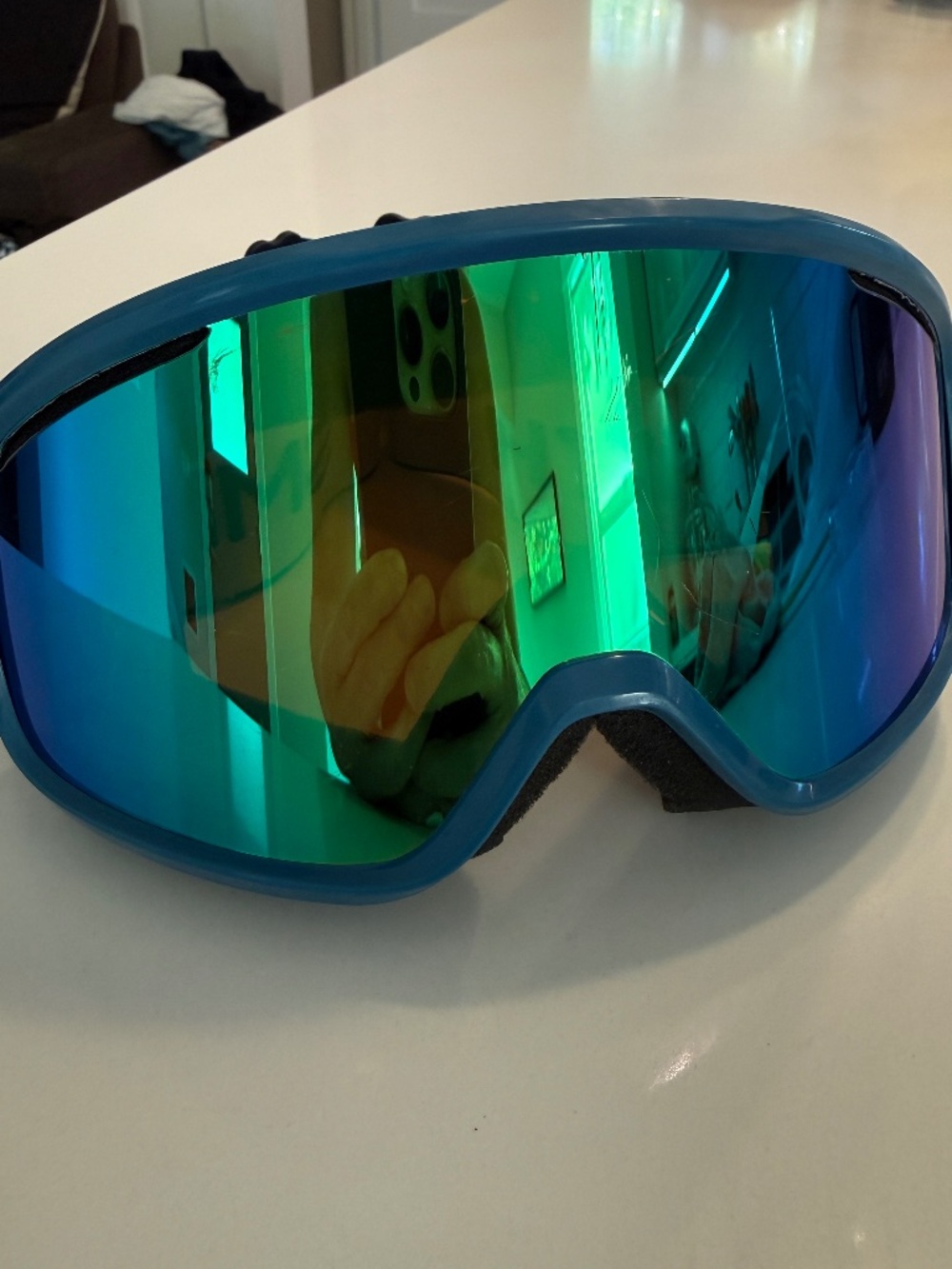 Smith Optics Ski Snowboard Goggles Teal Green Blue Mirrored Lens + Bag